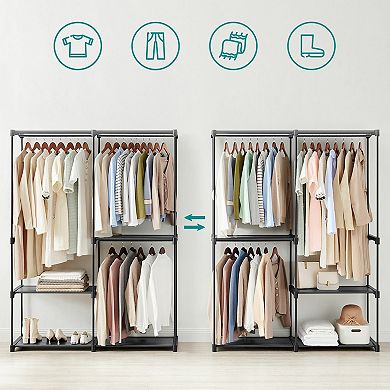 Black Portable Clothes Rack Freestanding