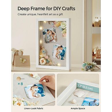 Deep Memory Display Case For Desk Wall Decor With Wood Push Pins - Set Of 2