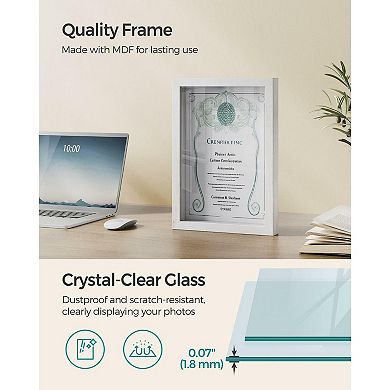 Deep Memory Display Case For Desk Wall Decor With Wood Push Pins - Set Of 2