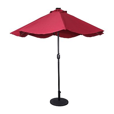 Merrick Lane Led Light Solar Patio Umbrella With Crank And Tilt Functions
