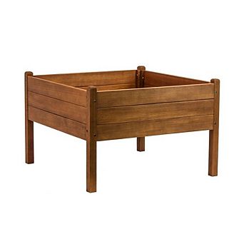 Farmhome 3ft X 3ft Raised Planter Solid Eucalyptus Garden Bed