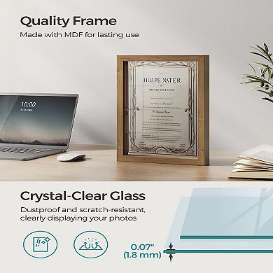 Deep Memory Display Case For Desk Wall Decor With Wood Push Pins