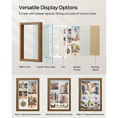 Deep Memory Display Case For Desk Wall Decor With Wood Push Pins