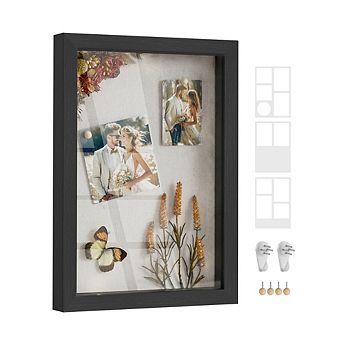 Deep Memory Display Case For Desk Wall Decor With Wood Push Pins
