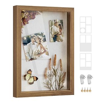 Deep Memory Display Case For Desk Wall Decor With Wood Push Pins