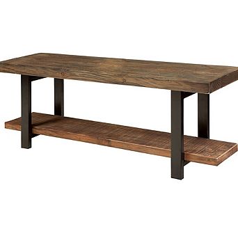 Modern Industrial Style Wood And Metal Accent Bench
