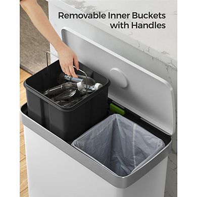 16 Gallon(2 X 8 Gallon) Dual Compartment Garbage Trash Can