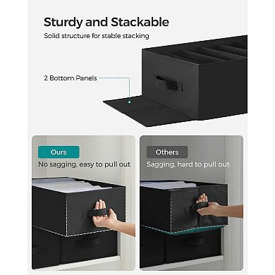 Wardrobe Clothes Organizer With 6 Grids - Set Of 2