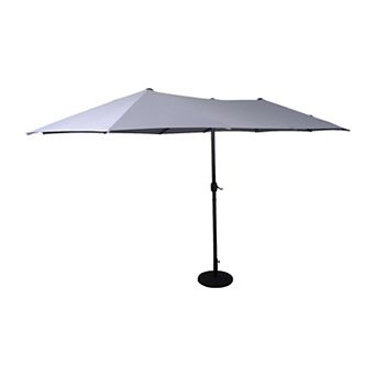 Merrick Lane Evanston 15 FT Triple Head Umbrella with Crank Handle and Easy Lift Function