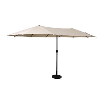 Merrick Lane Evanston 15 FT Triple Head Umbrella with Crank Handle and Easy Lift Function