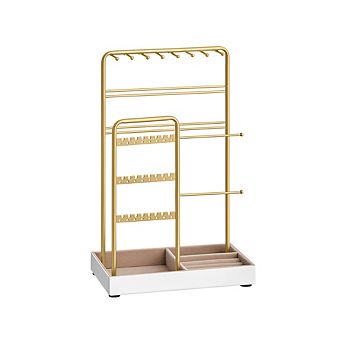 Jewelry Display Stand With Metal Frame And Velvet Tray