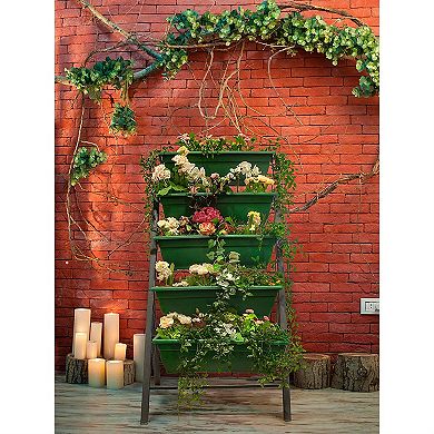 5 Tier Green Vertical Garden Indoor/outdoor Elevated Planter