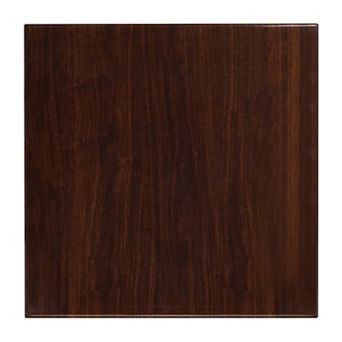 Emma and Oliver 30" Square High-Gloss Walnut Resin Table Top