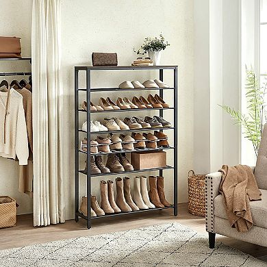 Shoe Rack With 7 Metal Shelves