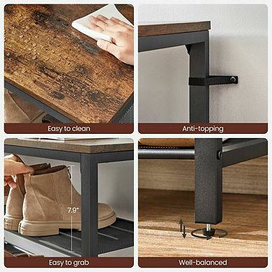 Shoe Rack With 7 Metal Shelves