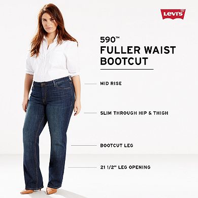 Plus Size Levi's 590 Bootcut Fuller-Waist Jeans
