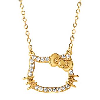 Hello Kitty Sterling Silver Cubic Zirconia Necklace