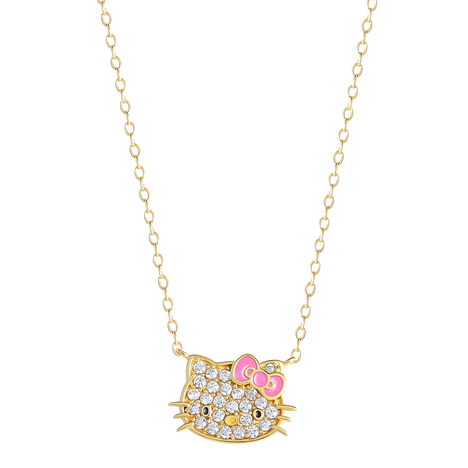 Pendentif Coulissant Hello Kitty Argent 925 – Cubique Zirconia – Vintage Sanrio