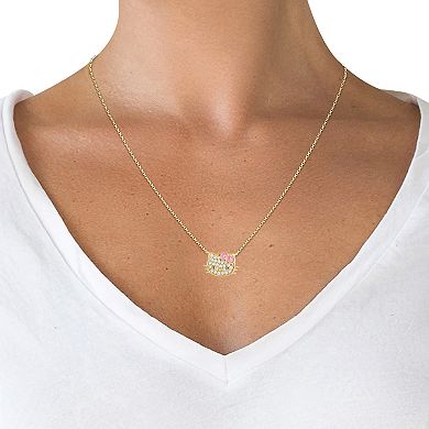 Sanrio Hello Kitty Sterling Silver Cubic Zirconia Pendant Necklace