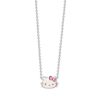 Hello Kitty Sterling Silver Enamel Necklace