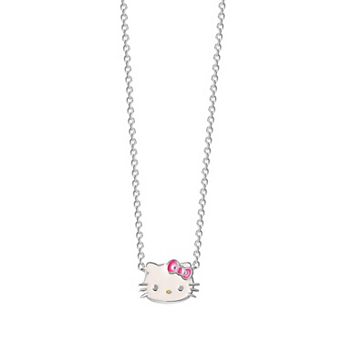Hello Kitty Sterling Silver Enamel Necklace