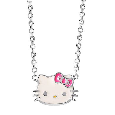 Hello Kitty Sterling Silver Enamel Necklace