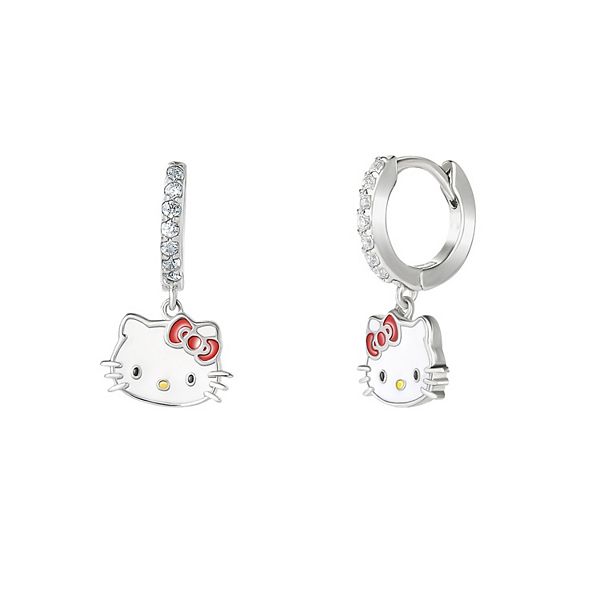Sanrio Hello Kitty Sterling Silver Cubic Zirconia and Enamel