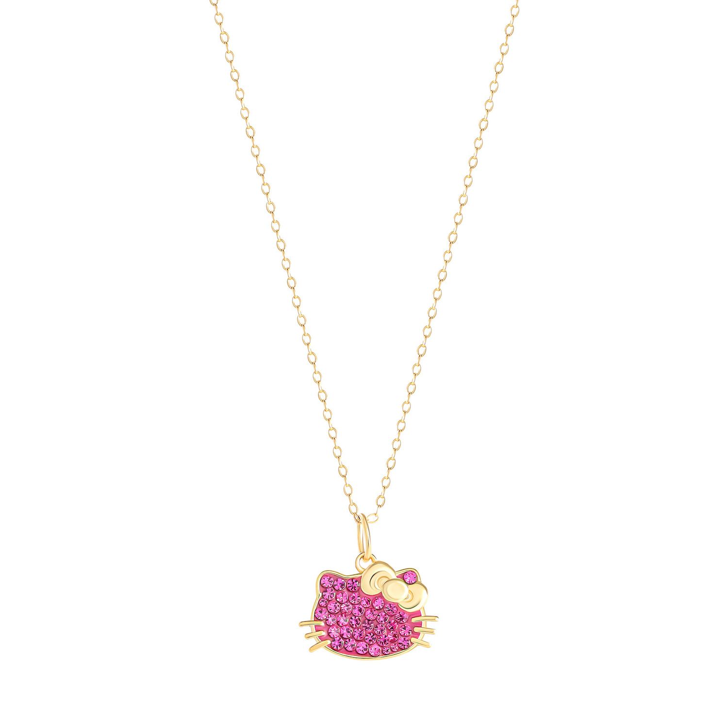 Collier pendentif Sanrio en argent sterling 925 Hello Kitty CZ 16 po