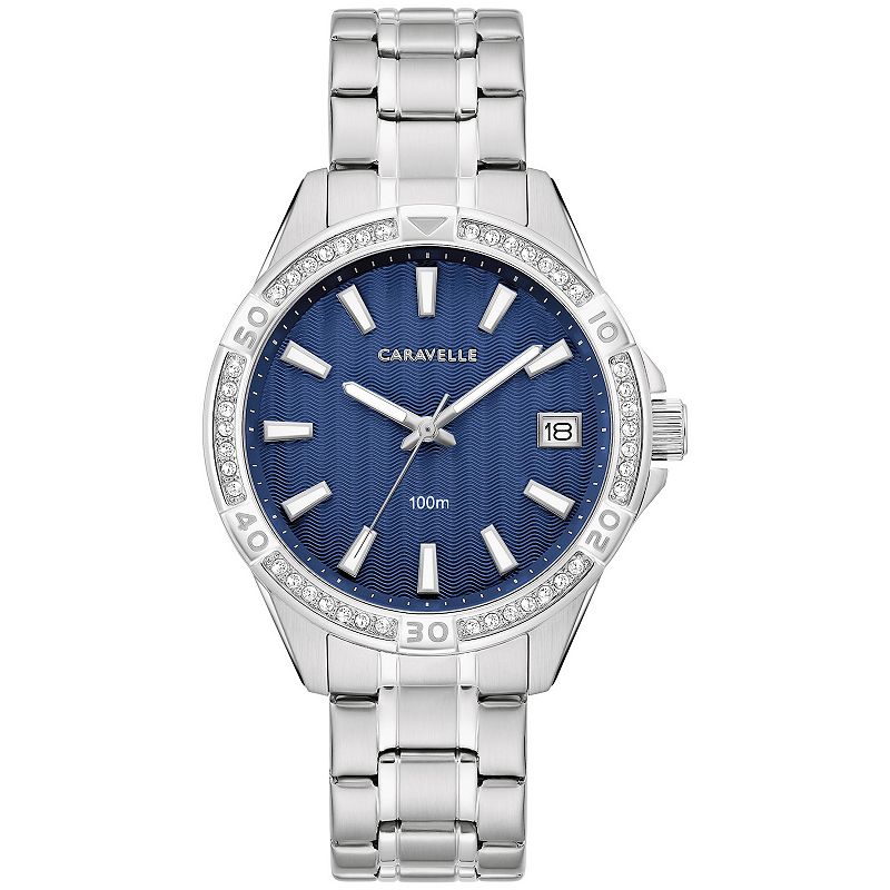 Caravelle by Bulova Women's Aqualuxx Stainless Steel Crystal Accent Bracelet Watch - 43M122, Size: Medium, Silver