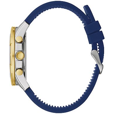 Caravelle by Bulova Men's Two-Tone Stainless Steel Blue Chronograph Dial Silicone Strap Watch - 45B161