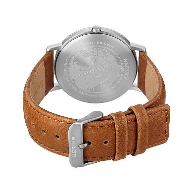 BERING Men's Titanium Leather Strap Watch - 18640-568