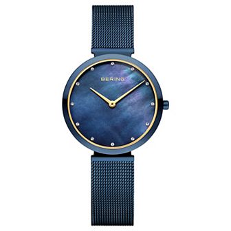 BERING Women's Classic Two Tone Stainless Steel Milanese Bracelet Watch - 18132-399