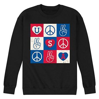 Men's USA Peace Grid Fleece Sweatshirt