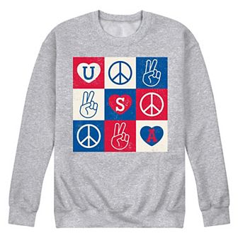 Men's USA Peace Grid Fleece Sweatshirt