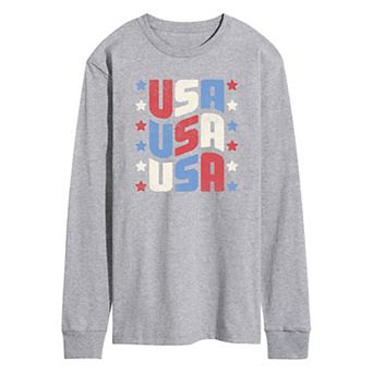 Men's USA Stacked Long Sleeve Graphic Tee.