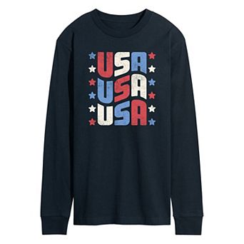 Men's USA Stacked Long Sleeve Graphic Tee.
