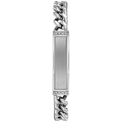 Men's Bulova Stainless Diamond Accent Watch and ID Bracelet Box Set
