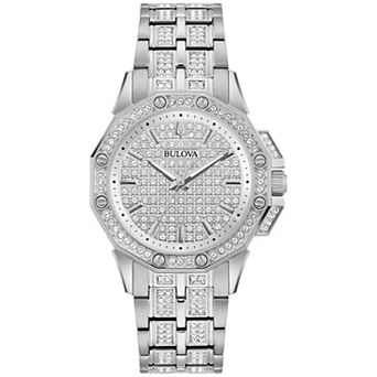 Bulova Women's Octava Stainless Steel Crystal Accent Bracelet Watch - 96L305