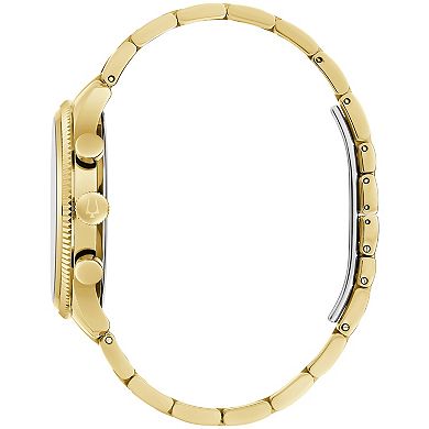 Bulova Men's Gold Tone Stainless Steel Chrono Diamond Accent Bracelet Watch - 97D131