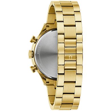 Bulova Men's Gold Tone Stainless Steel Chrono Diamond Accent Bracelet Watch - 97D131