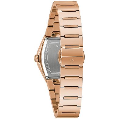 Bulova Women's Gemini Rose Gold Stainless Steel Diamond Accent Dial Bracelet Watch - 97P158