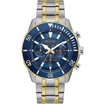 Bulova Men's Two-Tone Stainless Steel Blue Dial Chronograph Bracelet Watch - 98A246
