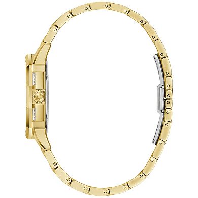 Bulova Women's Octava Gold Tone Stainless Steel Crystal Accent Bracelet Watch - 98L302