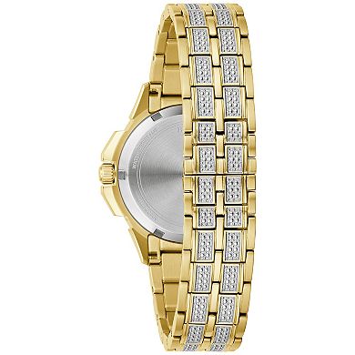 Bulova Women's Octava Gold Tone Stainless Steel Crystal Accent Bracelet Watch - 98L302