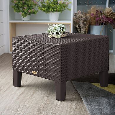 Lagoon Magnolia Rattan Side Table