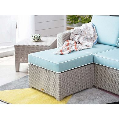 Lagoon Magnolia Rattan Ottoman
