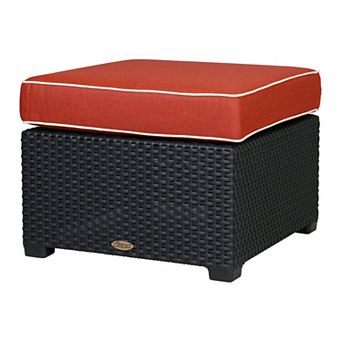 Lagoon Magnolia Rattan Ottoman
