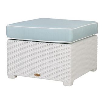 Lagoon Magnolia Rattan Ottoman