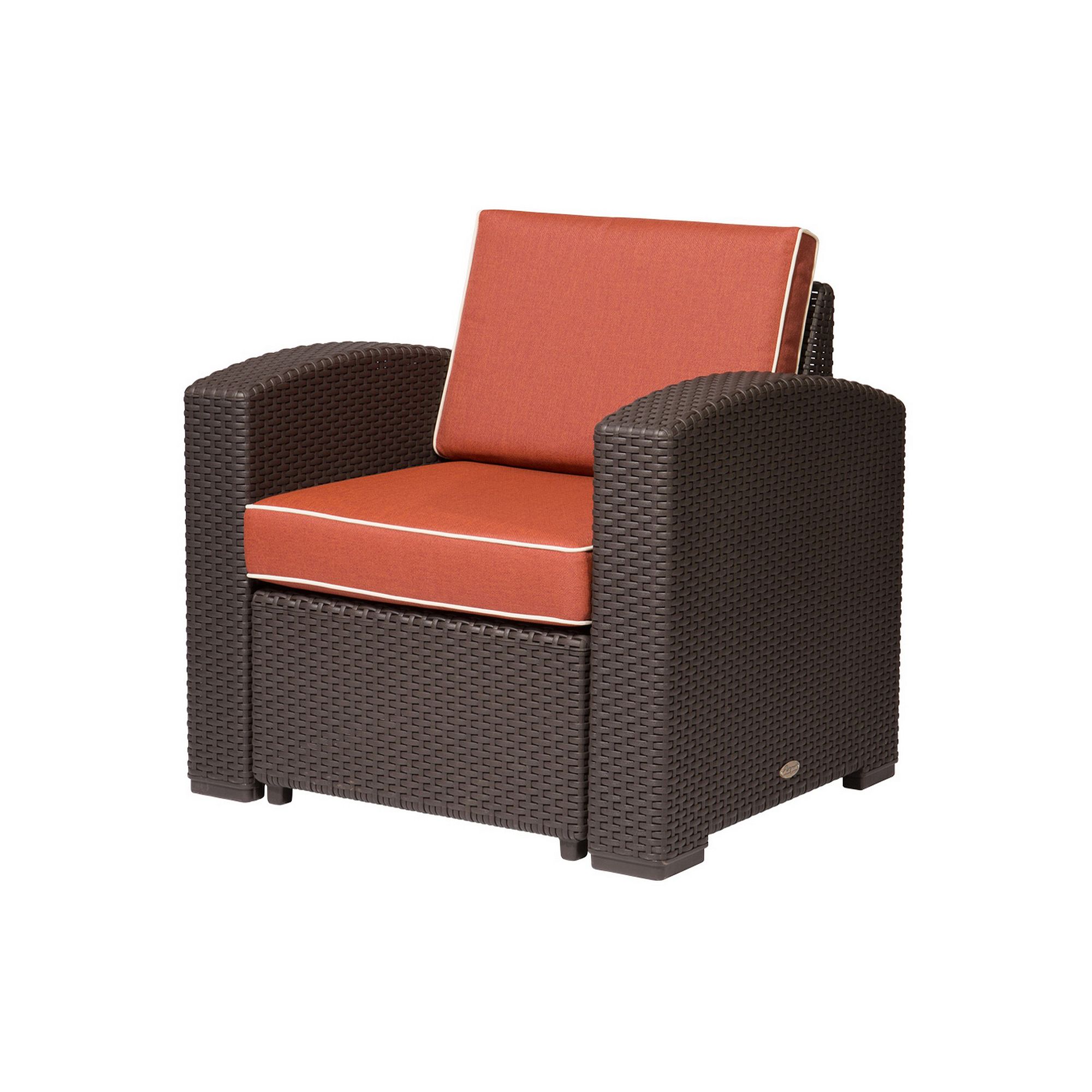 Lagoon Magnolia Rattan Club Chair, Brown