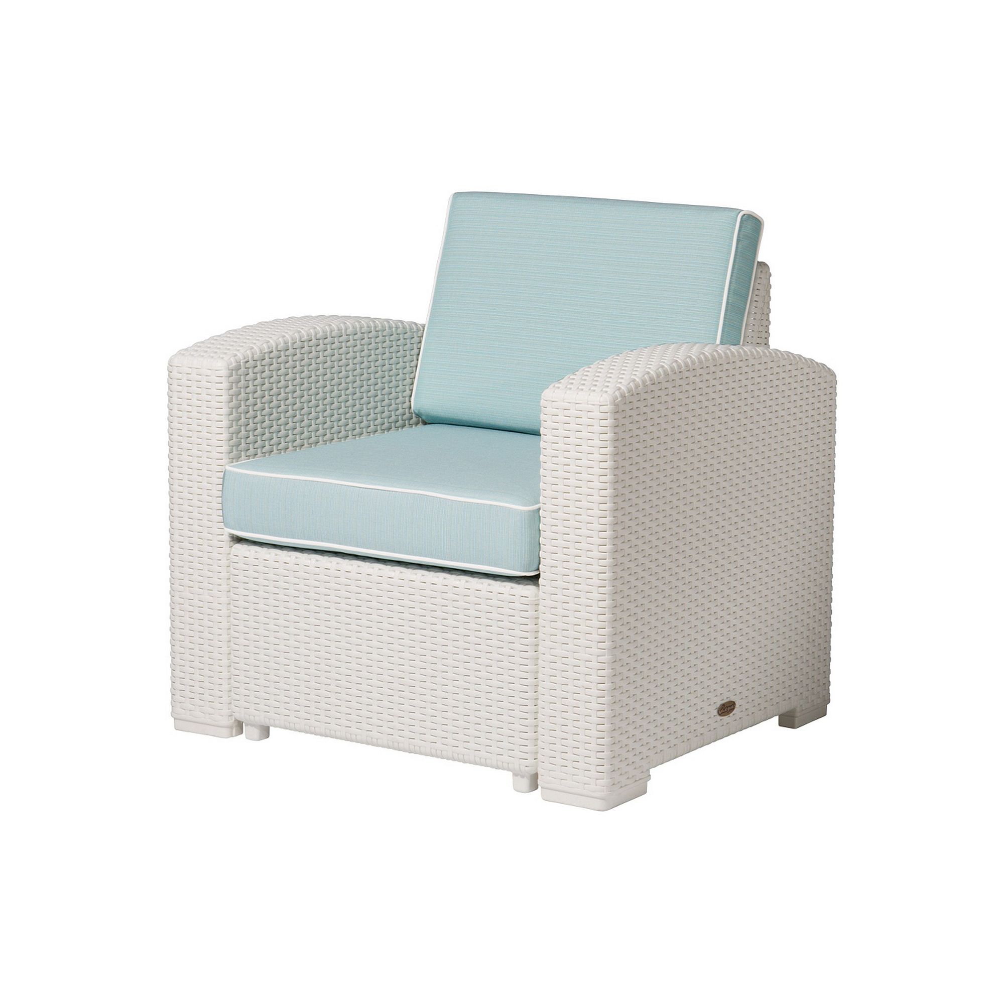 Lagoon Magnolia Rattan Club Chair, White